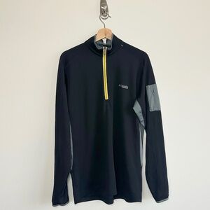 Columbia Black and Yellow Waffleknit Jacket Size Large